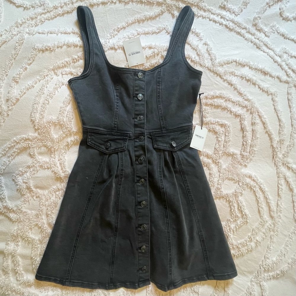 Black denim dress